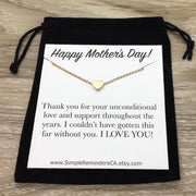 Heart Necklace, Happy Mother's Day Card, Love You Mom, Motherhood Necklace, Mother Gift, Gift from Daughter, Mama Gift, Mommy Necklace