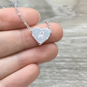 Pregnancy Announcement Gift, Heart Initial Necklace, New Grandma Gift, Baby Reveal Jewelry, First Time Grandmother, New Baby Gift