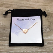 Pregnancy Announcement Gift, Heart Initial Necklace, New Grandma Gift, Baby Reveal Jewelry, First Time Grandmother, New Baby Gift