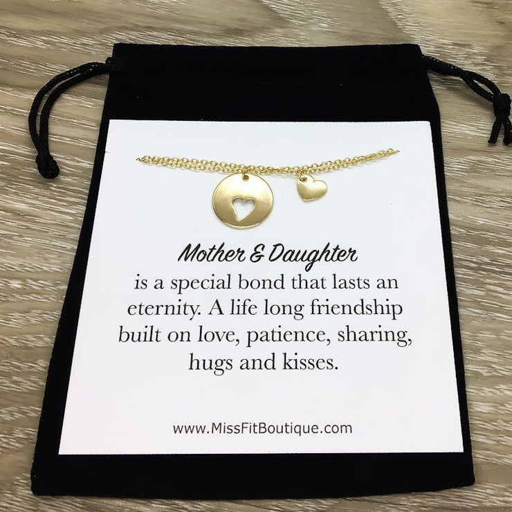 Mother Daughter 2 Heart Necklace Christmas Gift Set, Mom and daughter –  Anavia Jewelry & Gift