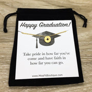 Happy Graduation, Class of 2019 Card, Graduation Necklace, Tiny Compass Pendant, Grad Cap Gift, Gift for Daughter, Proud Mom Gift