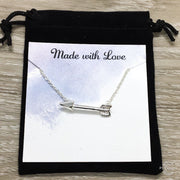 Dainty Arrow Necklace, Follow Your Arrow Card, Rose Gold, Silver, Gold