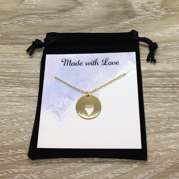 Pregnancy Announcement Gift, Baby Coming Soon Necklace, New Grandma Gift, Heart Jewelry, Meaningful Necklace with Card, Grandmother Gift