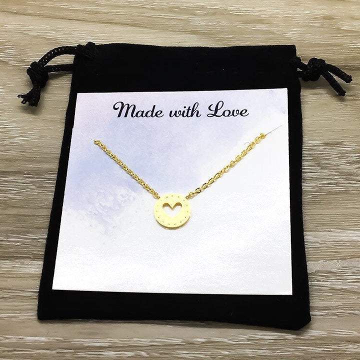Collier cœur ajouré, Bijou cœur en or rose, Collier d'amitié, Bijou géométrique bohème, Cadeau pour elle, Cadeau pour maman, Cadeau pour meilleure amie