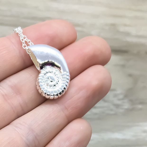 Seashell Necklace, Ocean Lover Gift, Beach Jewelry, Shell Pendant, Coastal Necklace, Seascape Jewelry, Gift for Her, Birthday Gift