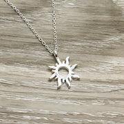 Tiny Sun Necklace, Simple Silver Sunshine Necklace, Wilderness Necklace, Nature Lover Gift, Everyday Jewelry, Minimalist Sun Necklace