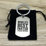 Father's Day Gift, Best Farter Ever Keychain, Funny Gift for Dad from Son, Father Keychain, Daddy Gift for Him