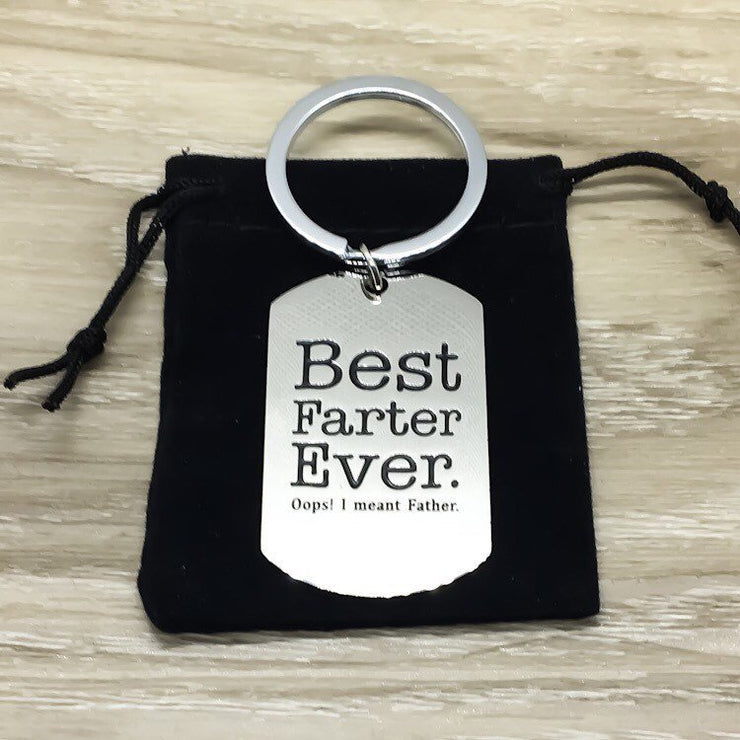 Father's Day Gift, Best Farter Ever Keychain, Funny Gift for Dad from Son, Father Keychain, Daddy Gift for Him