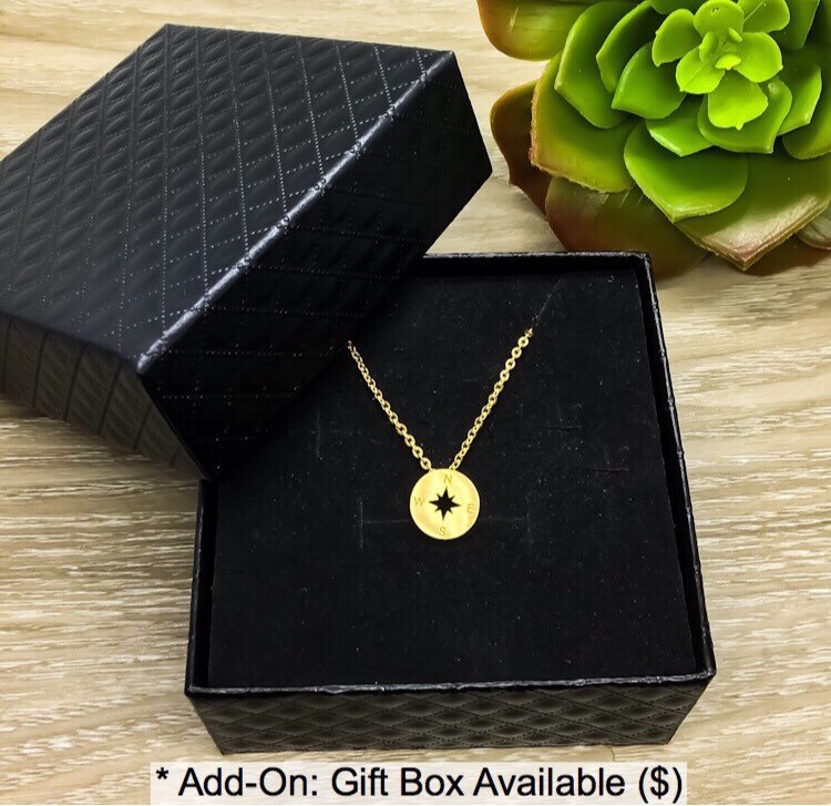 Maid of Honor Gift, Maid of Honor Proposal Necklace with Card, Tiny Compass Necklace, Will You Be My Bridesmaid Card, Gift for Her