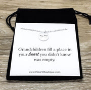 Grandma Necklace, Grandmother of 2 Gift, Two Heart Necklace, Gift for Nana, Gift from Grandchildren, Pregnancy Annoucement, Mothers Day Gift