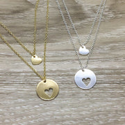 Roommate Gift, Heart Necklace Set for 2, Chance Made Us Roommates, Gift for Friend, Graduation Gift, Birthday Gift, Friendship Necklaces