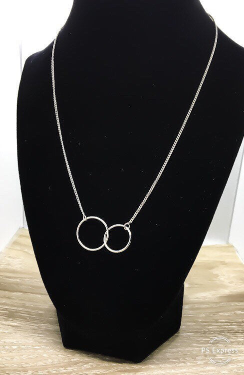 Retirement Gift, Interlocking Circles Necklace, Circular Pendant, Linked Circles Necklace, Gift for Colleague, Coworker Leaving Gift
