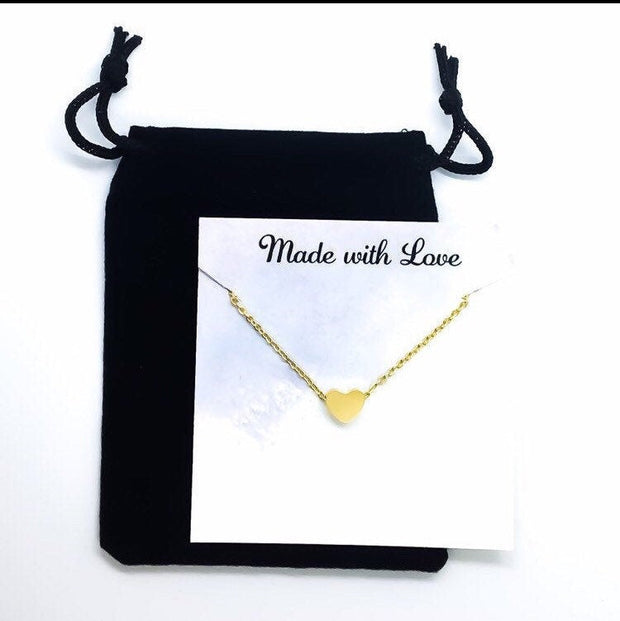 True Friendship Card, Heart Necklace, Side by Side or Miles Apart, Rose Gold, Silver