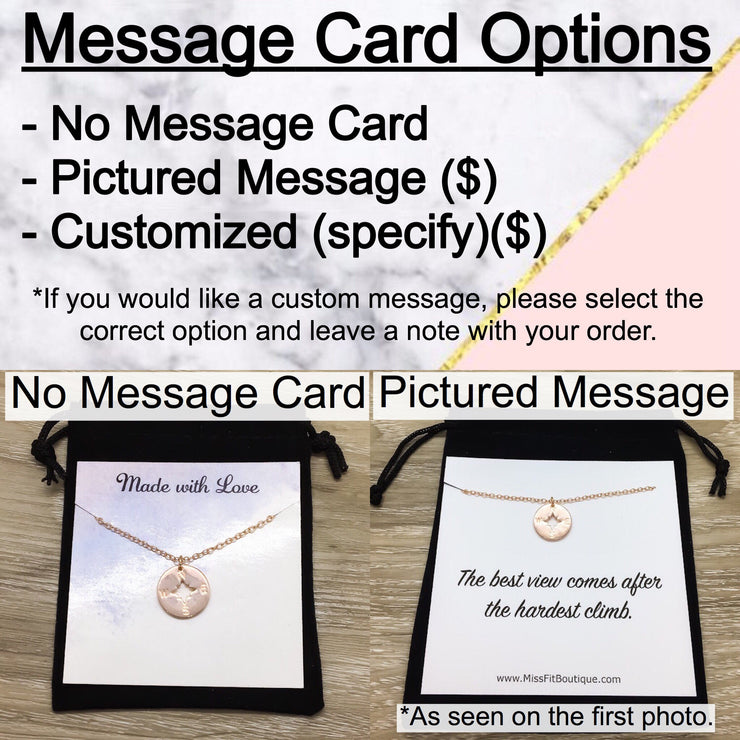 Teacher Card, Heart Necklace, Impossible to Forget Quote, Rose Gold, Silver
