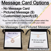 Long Distance Friendship Card, Gift, Dainty Heart Necklace, Silver, Gold, Rose Gold