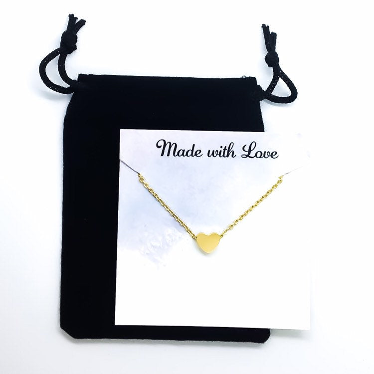 Dainty Heart Necklace, Thank You Baby Shower Card, Friend Gift, Gift from Hostess, Baby Shower Gift, Appreciation Gift, Bridal Shower Host