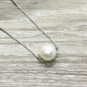 Floating Pearl Necklace, New Opportunities Card, Silver