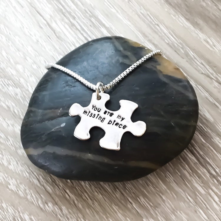 You Are My Missing Piece Necklace, Puzzle Jewelry, Friendship Necklace, Girlfriend Gift, Love Jewelry for Her, Jewelry Gift for Wife, Love