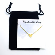 Gift for Mom Card, Dainty Heart Necklace, Rose Gold, Silver, Gold