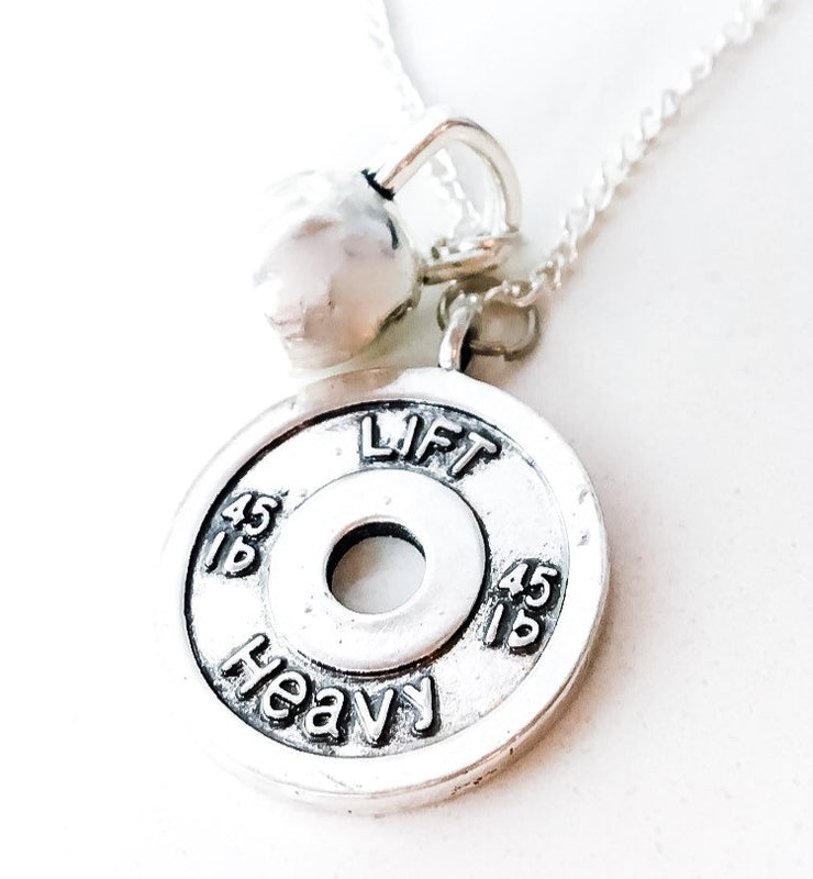 Fitness Charm Necklace, Weightlifting Gifts, Fitness Jewellery