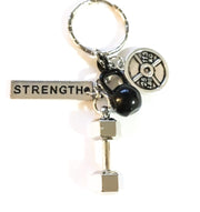 Strength Keychain, Kettlebell Charm, Fitness Keychain, Workout Accessories, Gym Keyring, Fitness Gifts for Personal Trainer
