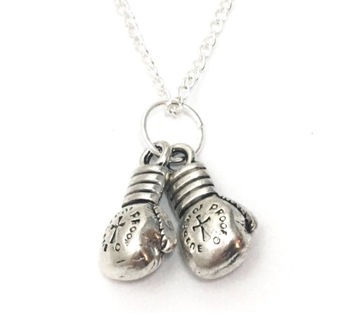 Double Boxing Glove Charm-Necklace, Kickboxing, Fitness