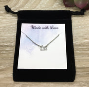 Tiny Mountain Necklace, Gift for Traveler, Simple Hiker Gift, Nature Lover Gift, Outdoors Lover Necklace, Long Distance Friends Necklace