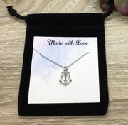 Anchor Necklace, Coastal Jewelry, Nautical Pendant, Sea Life Jewelry, Gift for Her, Ocean Jewelry, Simple Jewelry, Gift for Mother, Birthday