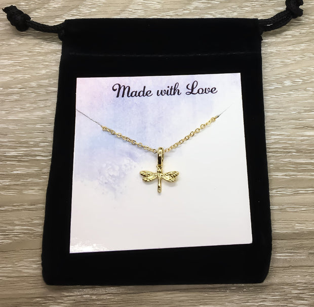 Tiny Dragonfly Necklace, Minimal Necklace, Dragonfly Jewelry, Dainty Insect Necklace, Beautiful Necklace, Friends Necklace, Birthday Gift