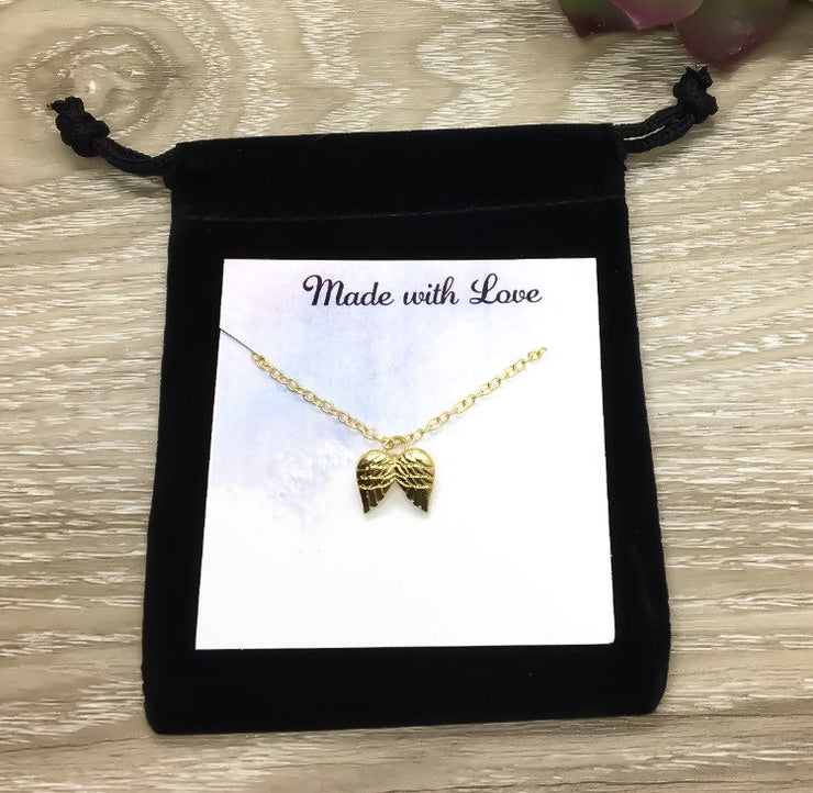 Tiny Angel Wings Necklace, Infant Loss, Stillborn, Grief Jewelry, Loss of a Parent, Miscarriage Necklace, Loss of a Child, Remembrance Gift,