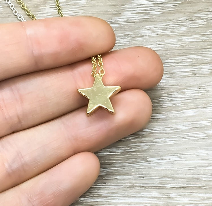 Tiny Star Necklace, Uplifting Gift for Women, Celestial Jewelry, Teen Girl Gift, Cheer Up Gift, Friend Gift, Difficult Times Card, Divorce