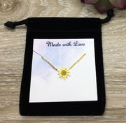 You Are My Sunshine Card, Sun Necklace, Rose Gold, Silver, Gold