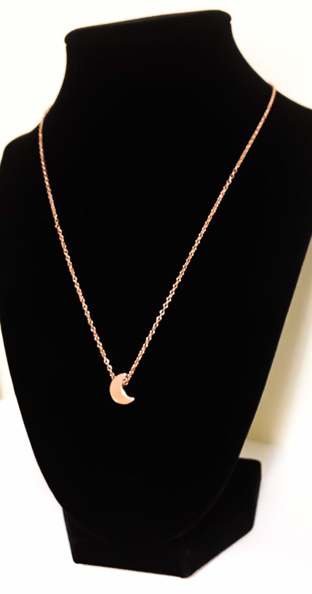 Delicate Moon Necklace, Rose Gold Celestial Jewelry, Minimal Necklace, Double Horn Necklace, Lunar Eclipse Necklace, Dainty Jewelry, Friends