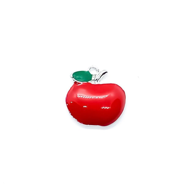 1 Red Apple Charm, Teacher, Food