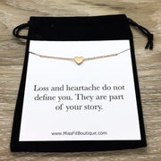 Part of Your Story, Tiny Heart Necklace with Loss Card, Thoughtful Sympathy Gift, Remembrance Necklace, Grief Gift, Mourning Jewelry