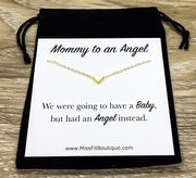 Mommy to an Angel Card, Infant Loss, Tiny Heart Necklace, Rose Gold, Silver, Gold