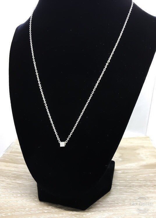 Thank You Card, Tiny Cube Necklace, Jewelry with Meaning, Gift for Therapist, Volunteer Gift, Fundraiser Organizer, Christmas Gift for Women