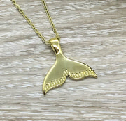 Gold Fish Tail Necklace, Mermaid Jewelry