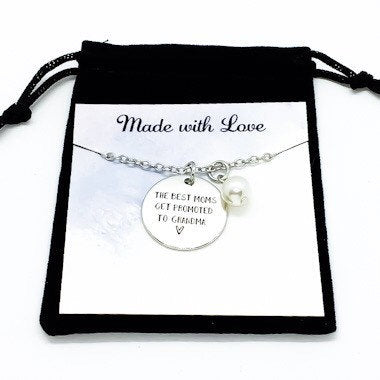 Les meilleures mamans deviennent grands-mères ! Collier avec pendentif pour la nouvelle grand-mère, cadeau de la fille, cadeau pour grand-mère, cadeau pour annoncer une grossesse