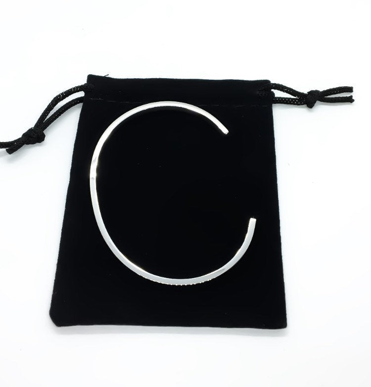 You Only Live Once Cuff Bangle Bracelet, Gift for Friend, Thin Mantra Bracelet Silver, Minimalist Bracelet, Friendship Jewelry, Inspire