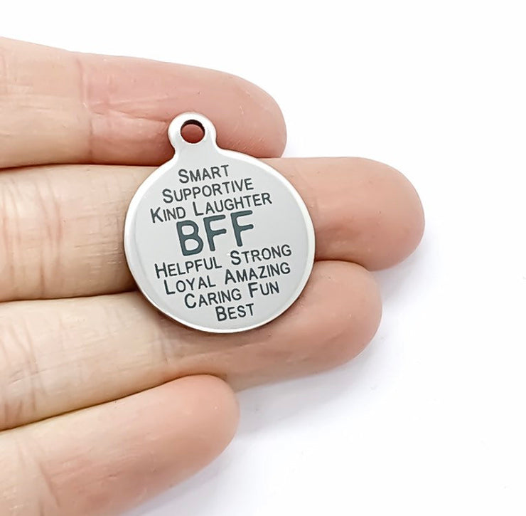 1 BFF Charm, Stainless Steel