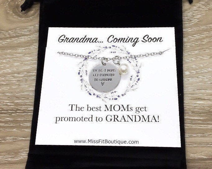 Grandma Coming Soon, Baby Coming Soon Necklace, Pregnancy Announcement Gift, Grandma to Be Gift, Grandmother Gift, Nana Necklace, Mimi Gift