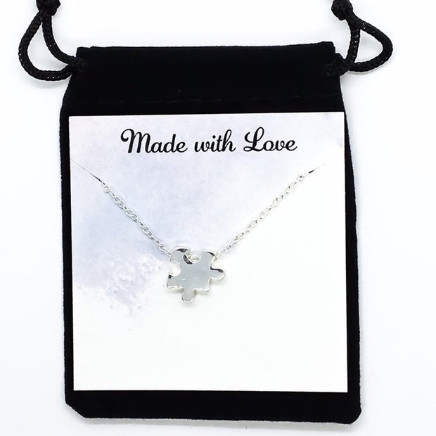 Maid of Honor Proposal Puzzle Necklace, Will You Be My Card, Rose Gold, Silver