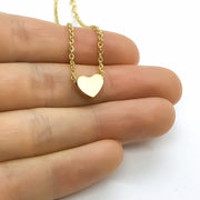 Long Distance Friend Card, Tiny Heart Necklace, Rose Gold, Silver, Gold