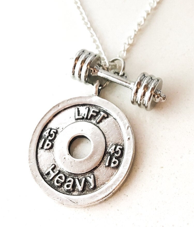 Fitness Charm Necklace, Weightlifting Gifts, Fitness Jewellery, Fitness Charms, Bodybuilder Gifts, Personal Trainer Gifts, Christmas Gift