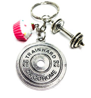 Cupcake Charm, Weightlifting Fitness Keychain, Fitness Gifts, Bodybuilding, Gym Gifts for Women, Presents for Weight Lifters, Carbs Lover