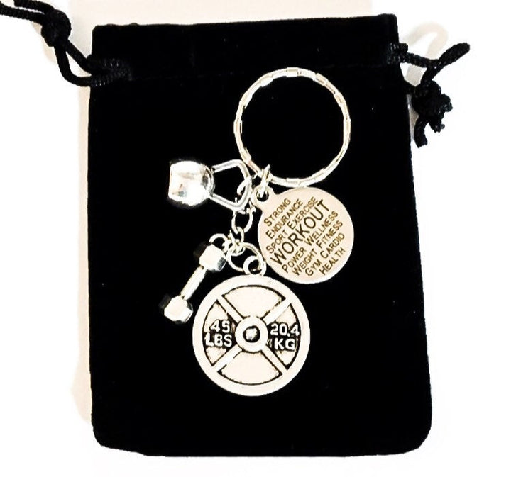 Cadeau de motivation fitness, porte-clés d'entraînement, breloque kettlebell, porte-clés fitness, breloques fitness, cadeau pour les passionnés de musculation, cadeau pour les amateurs de gym