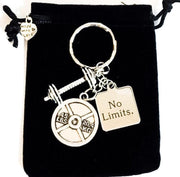 No Limits, Fitness Keychain, Quote Charm, Weightlifting Gift, Gift for Personal Trainer, Gym Bag Accessory, Fitness Gifts for Women
