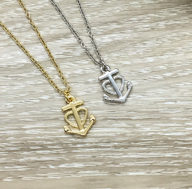 Silver Anchor Necklace, You Are My Anchor Card, Friendship Necklace, Dainty Jewelry, Gift for Best Friend, Gift for Partner, Holiday Gift