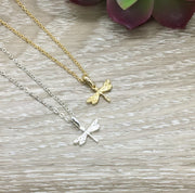 Tiny Dragonfly Necklace, Minimal Necklace, Dragonfly Jewelry, Dainty Insect Necklace, Beautiful Necklace, Friends Necklace, Birthday Gift